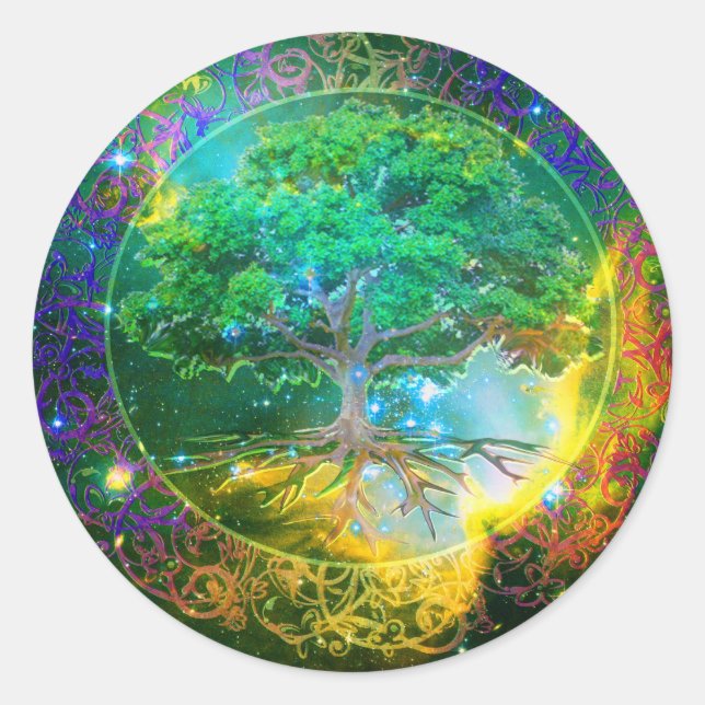 Sticker Rond Arbre de vie bien-être (Devant)