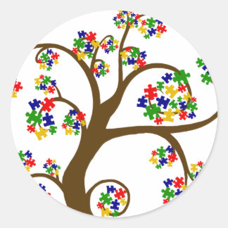 Sticker Rond Arbre de vie de l'autisme