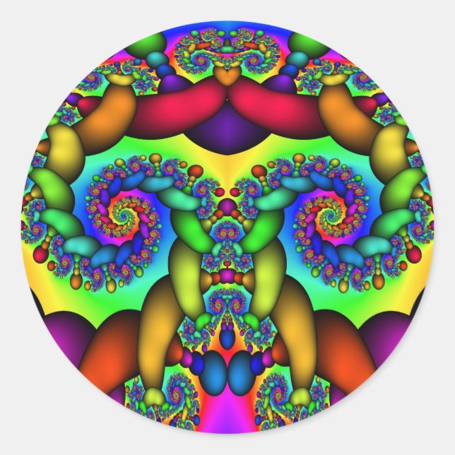 Sticker Rond Arbre de vie fractal (Devant)