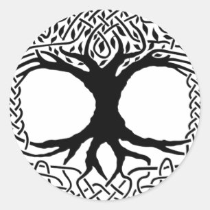 Sticker Rond Arbre de vie Yggdrasil Norse wicca mythologie
