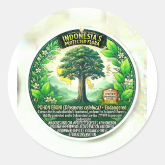 Sticker Rond Arbre d'ébène sacré Art - Rare Sulawesi Black Hear