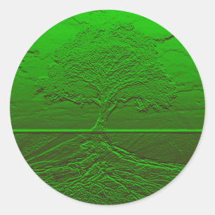 Sticker Rond Arbre d'énergie de vert de la vie