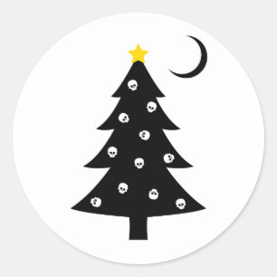 Sticker Rond Arbre déplaisant de Noël