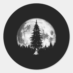 Sticker Rond Arbre E minimaliste de Pleine lune