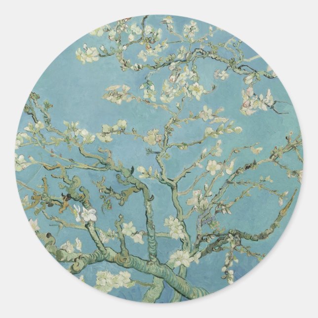 Sticker Rond Arbre élégant "Floraison des amandiers" (Devant)