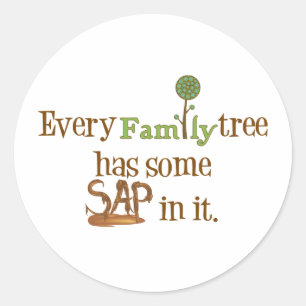 Sticker Rond Arbre familial amusant