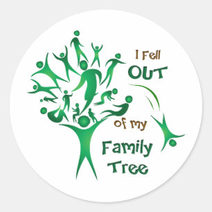 Sticker Rond Arbre familial amusant