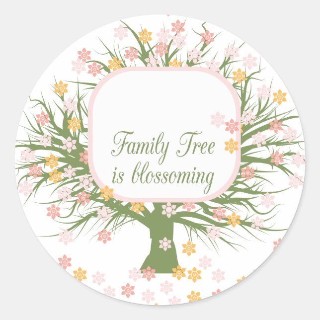 Sticker Rond Arbre familial en floraison (Devant)