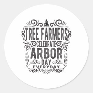 Sticker Rond Arbre fermier Arbor Day Cadeau Jour des terres Sau
