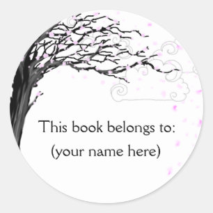 Sticker Rond Arbre, fleurs de cerisiers