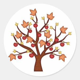 Sticker Rond Arbre heureux de chute