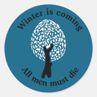 Sticker Rond Arbre hivernal abstrait