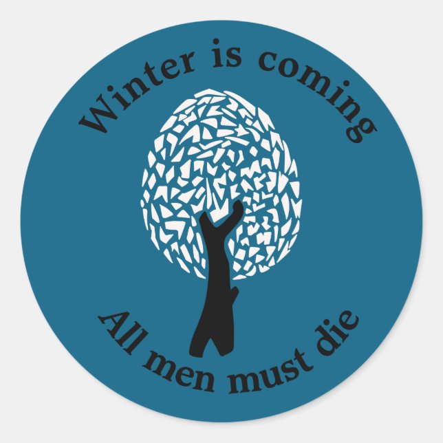 Sticker Rond Arbre hivernal abstrait (Devant)