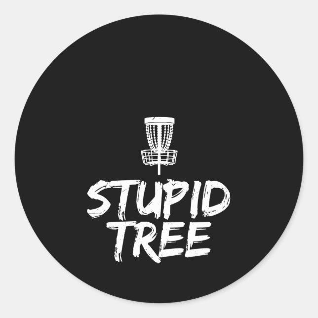 Sticker Rond Arbre Imbécile Disque Golf Frisbee Golf (Devant)