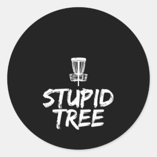 Sticker Rond Arbre Imbécile Disque Golf Frisbee Golf