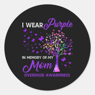 Sticker Rond Arbre Je Porte La Mémoire Violette De Maman Overdo