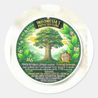 Sticker Rond Arbre majestueux Rasamala Art - Rare montagne de J