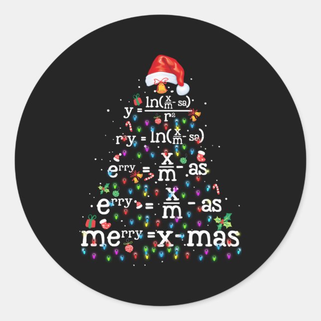 Sticker Rond Arbre mathématique (Devant)