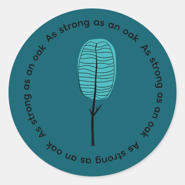 Sticker Rond Arbre mignon abstrait (Devant)