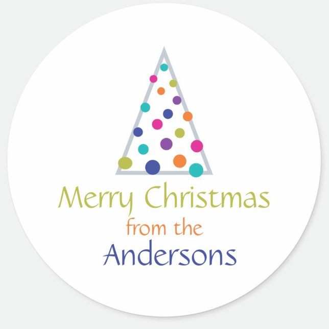 Sticker Rond Arbre Moderne avec Nom (Créateur téléchargé)