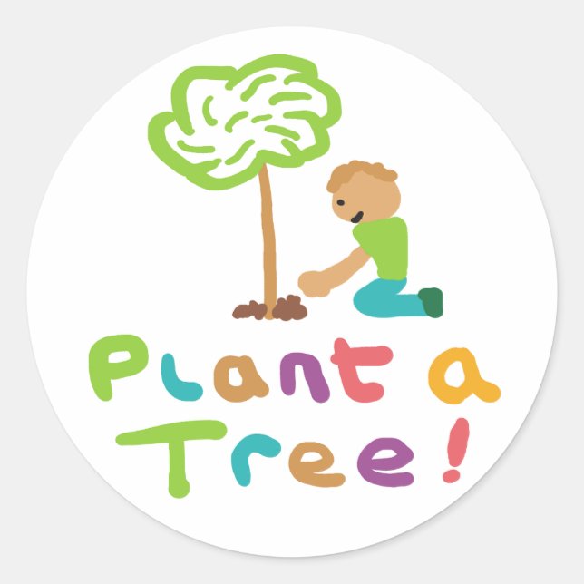 Sticker Rond Arbre plante A (Devant)