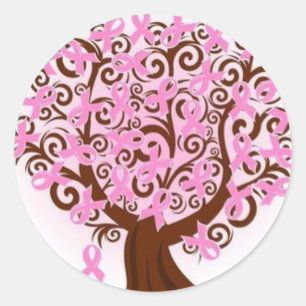 Sticker Rond Arbre pour le mois de conscience de cancer du sein