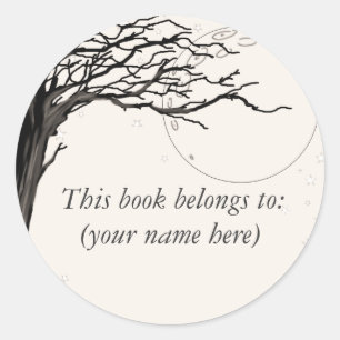 Sticker Rond Arbre, qualité vieux journal