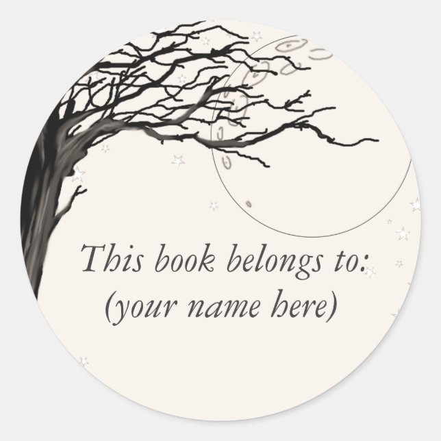 Sticker Rond Arbre, qualité vieux journal (Devant)