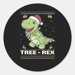 Sticker Rond Arbre Rex Dinosaure Pun T-Rex