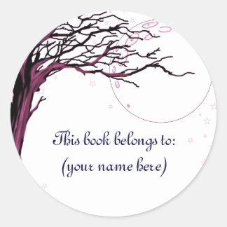 Sticker Rond Arbre, rouge