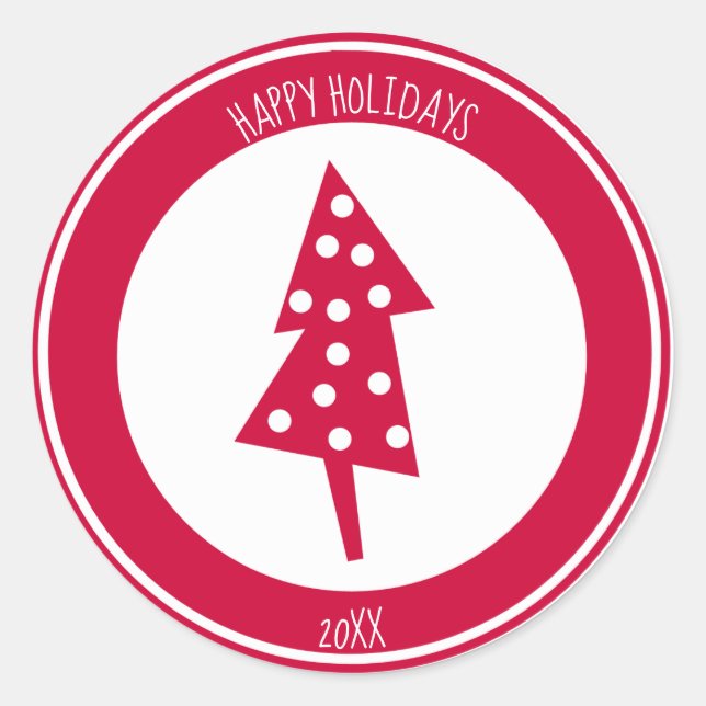 Sticker Rond Arbre rouge (Devant)