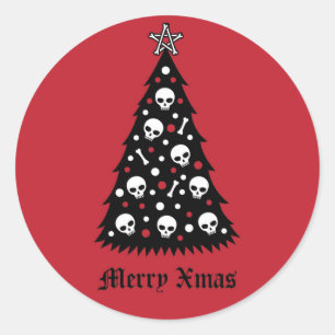 Sticker Rond Arbre sombre de Noël