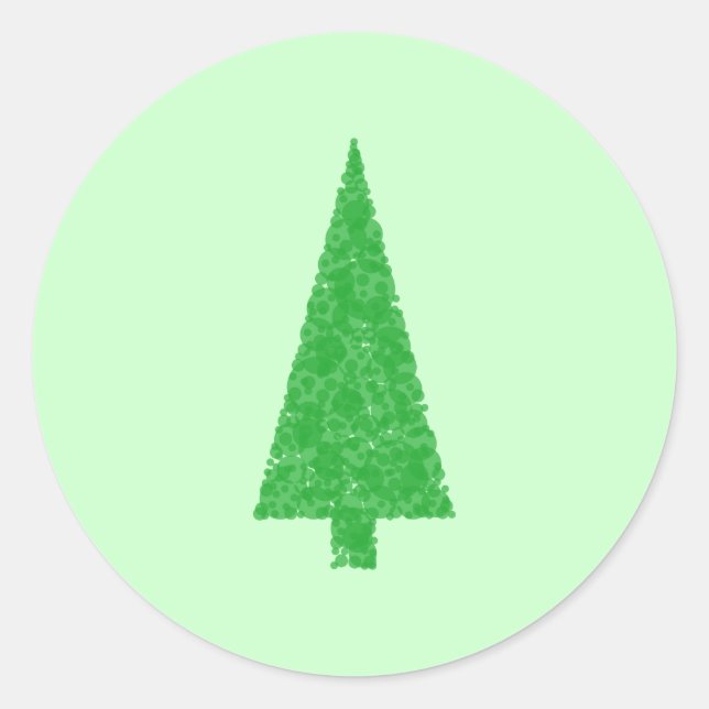 Sticker Rond Arbre vert. Noël, sapin, arbre À feuillage persist (Devant)