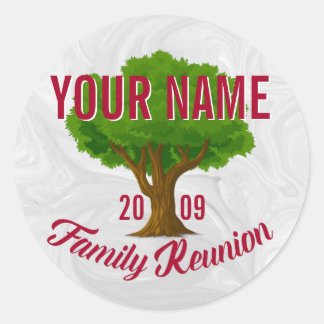 Sticker Rond Arbre vivant Réunion familiale personnalisée