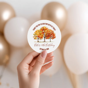 Sticker Rond Arbres d'automne, Chêne, Érable, Arbres Cadeau de