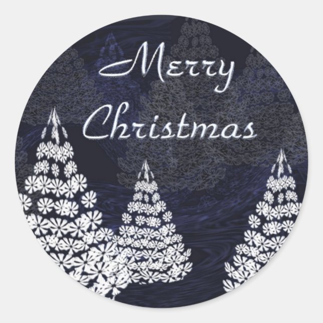 Sticker Rond Arbres de Noël (Devant)