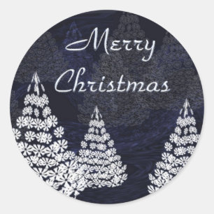 Sticker Rond Arbres de Noël