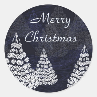 Sticker Rond Arbres de Noël