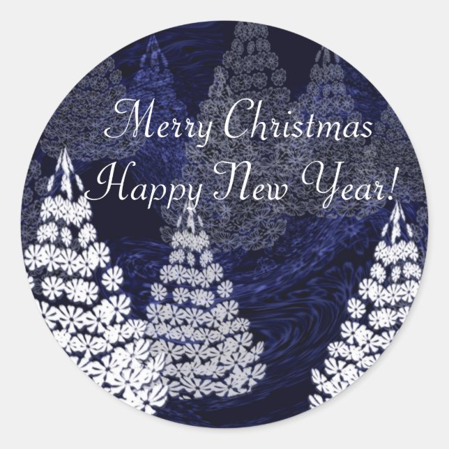 Sticker Rond Arbres de Noël 2 (Devant)