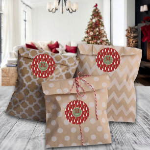 Sticker Rond Arbres de Noël Classic Personnalisé Famille Monogr