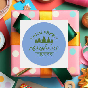 Sticker Rond Arbres de Noël frais de ferme