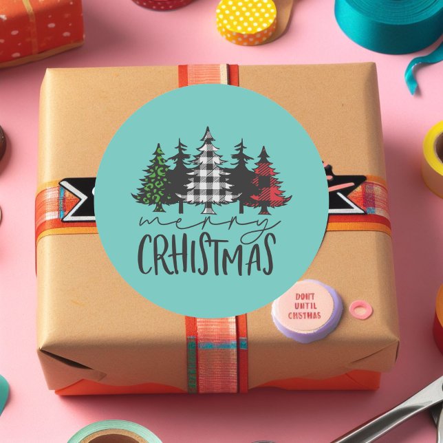 Sticker Rond Arbres de Noël plantés (Créateur téléchargé)