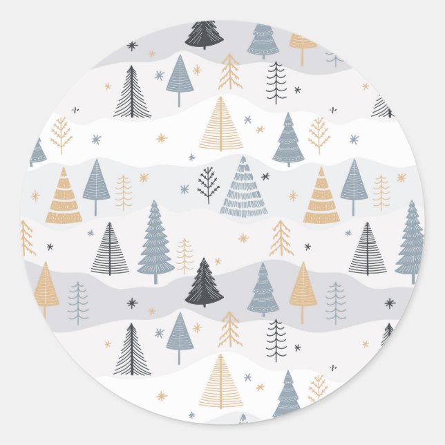 Sticker Rond Arbres d'hiver (Devant)