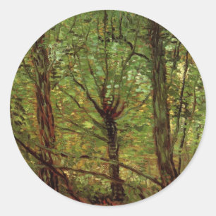 Sticker Rond Arbres et sous-bois par Vincent van Gogh