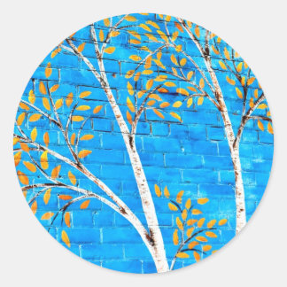 Sticker Rond arbres peints
