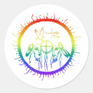 Sticker Rond Arc arc-en-ciel à deux esprits