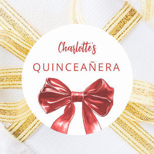 Sticker Rond Arc blanc rouge Quinceanera
