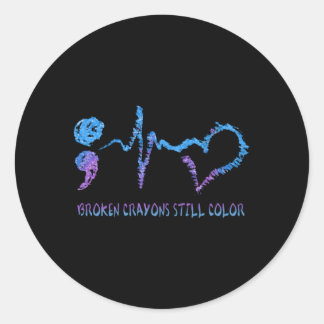 Sticker Rond Arc Cassé—Yens Toujours Couleur Entendre Semicolon