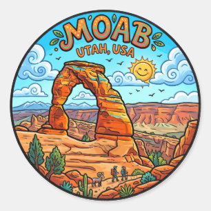 Sticker Rond Arc délicat, Parc national des Arches Utah