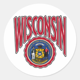 Sticker Rond Arc du Wisconsin et sceau